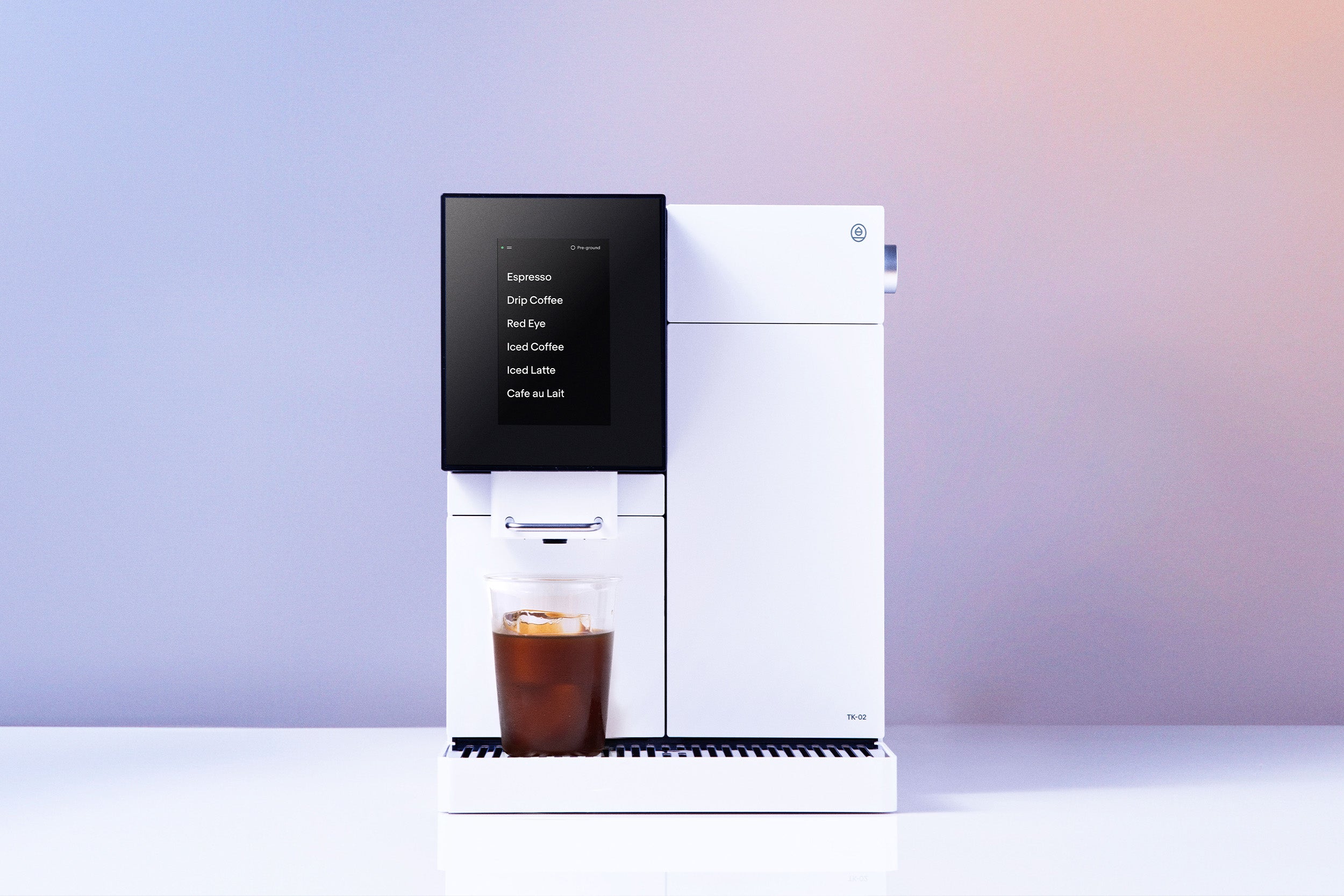 TK02 in White with iced coffee